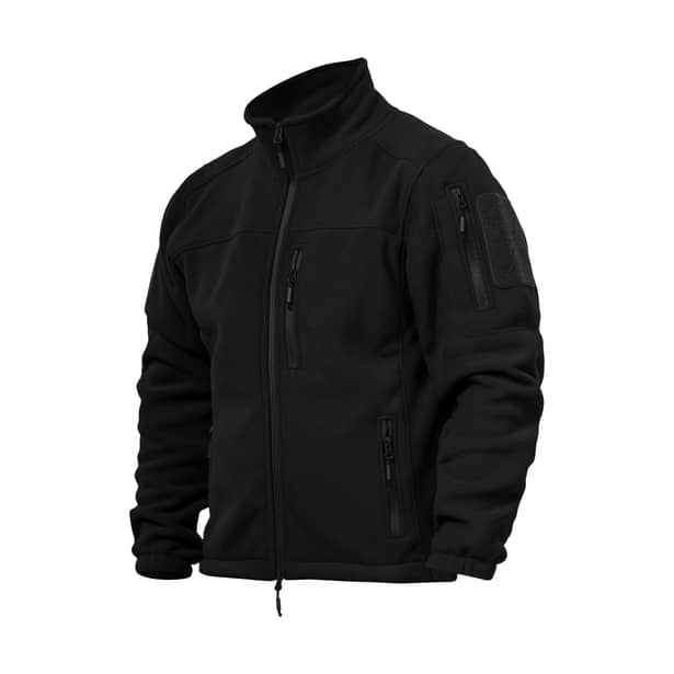 1 - Флісова тактична кофта на блискавці. Чорна. Polyester. Розмір XL