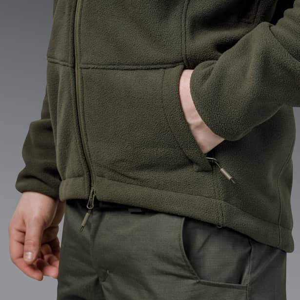 15 - Флісова тактична кофта з капюшоном. Олива. Polyester. Розмір S
