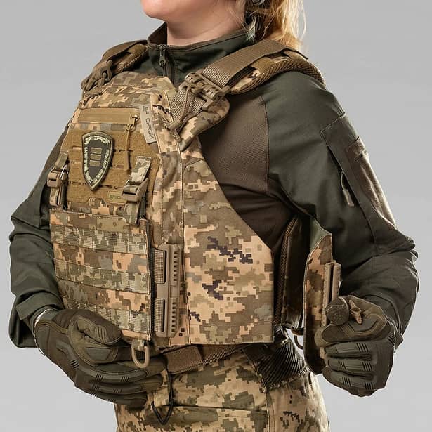 8 - Плитоноска женская Warmor gen.3 FL SPECPROM (for Ladies). Без подсумков. С быстрым боковым и верхним сбросом (без плит). Пиксель