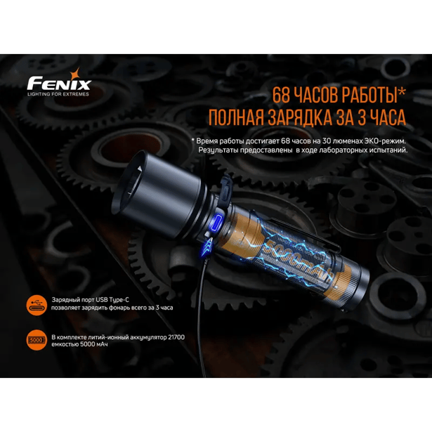 15 - Фонарь ручной Fenix C7. Черный
