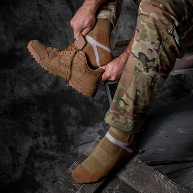 5 - Шкарпетки тактичні Helikon із мериноса, Олива-Койот