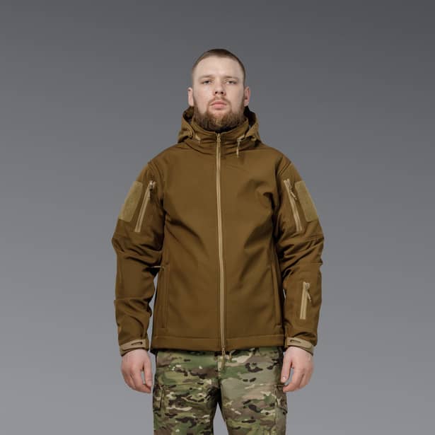 8 - Куртка тактична SoftShell APEX Flex. Осінь-Весна Койот. Розмір XL