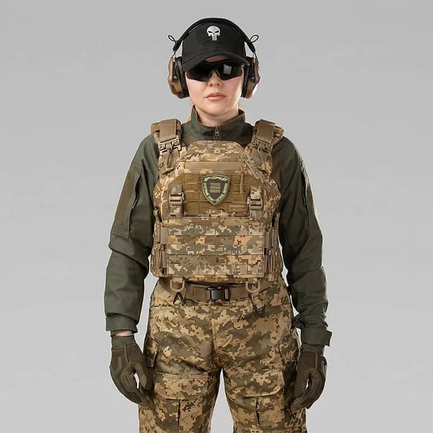 5 - Плитоноска женская Warmor gen.3 FL SPECPROM (for Ladies). Без подсумков. С быстрым боковым и верхним сбросом (без плит). Пиксель