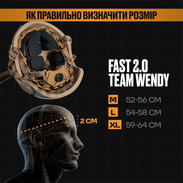 4 - Комплект: Шлем FAST TEAM WENDY 2.0 NIJ IIIA Мультикам + активные наушники EARMOR M32 (Олива), крепление Чебурашка. Размер L