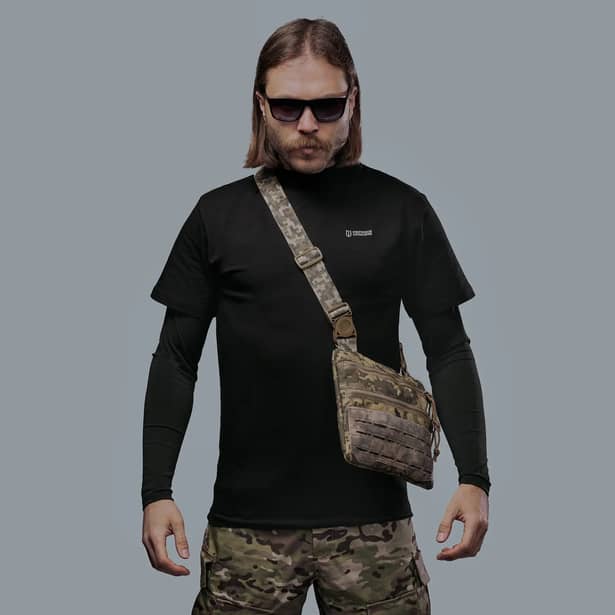 4 - Плечова однолямкова сумка. Збільшена. Cordura 1000D Піксель