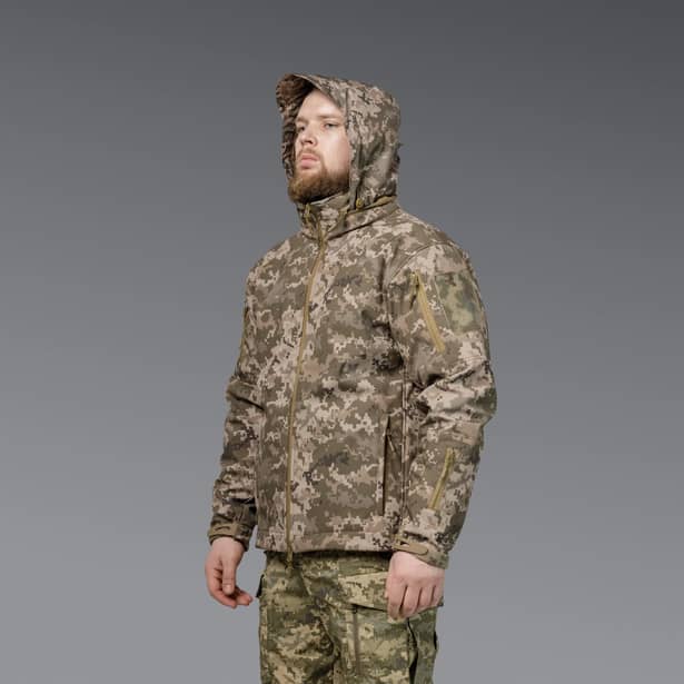 6 - Куртка тактична SoftShell APEX Flex. Осінь-Весна Піксель. Розмір XL