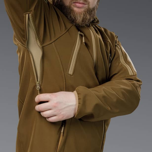10 - Куртка тактическая SoftShell APEX Shield Storm. Осень-Весна Койот. Размер L