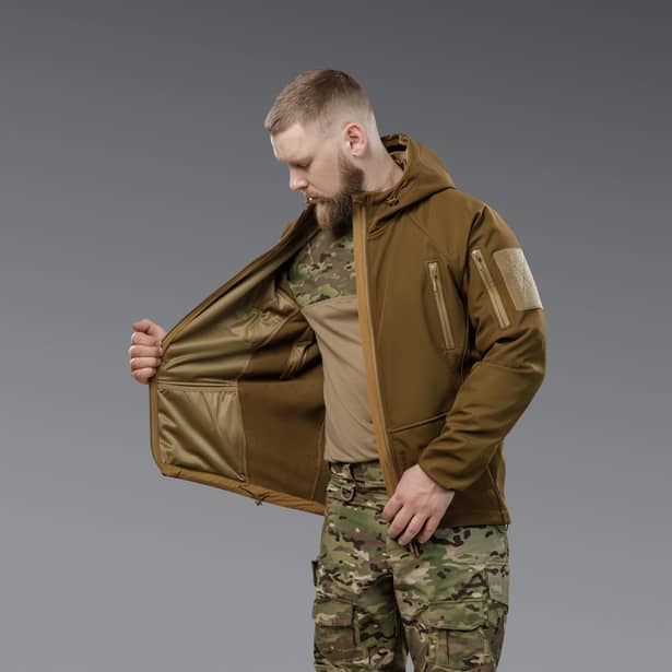 6 - Куртка тактическая SoftShell APEX Shield Storm. Осень-Весна Койот. Размер L