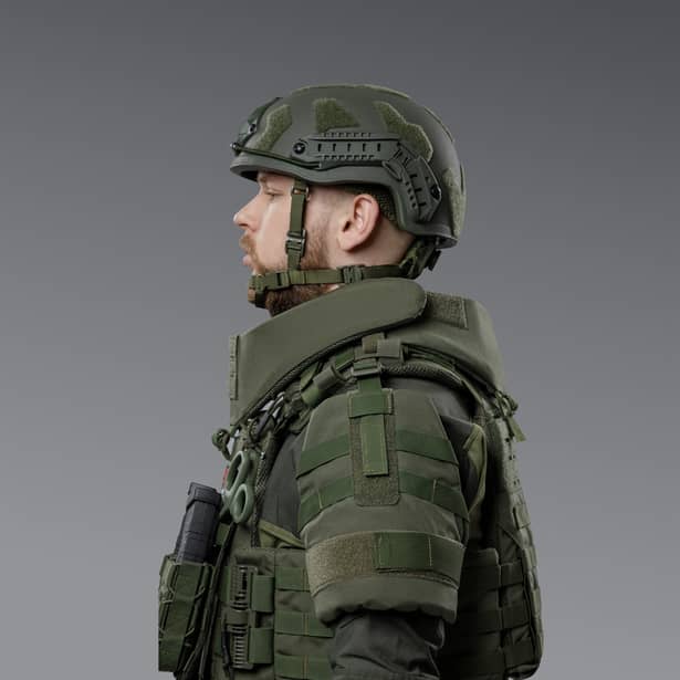 4 - Балістичний захист плечей 2-го класу захисту. CORDURA 1000D. Олива