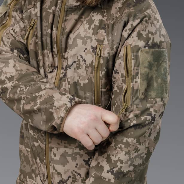10 - Куртка тактична SoftShell APEX Shield Storm. Осінь-Весна Піксель. Розмір S