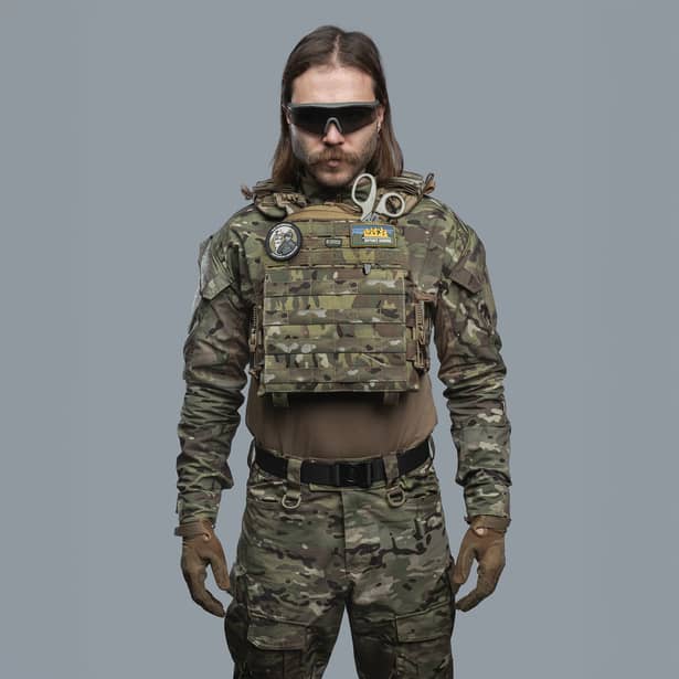 3 - Плитоноска TUR PRO Скелетон с системой быстрого сброса. Molle. Цвет Мультикам.