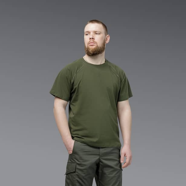 2 - Футболка Urban Cotton. Бавовна/еластан. Олива. Розмір S