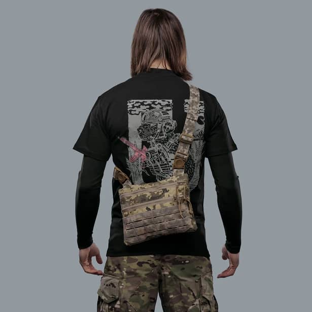 2 - Плечова однолямкова сумка. Збільшена. Cordura 1000D Піксель