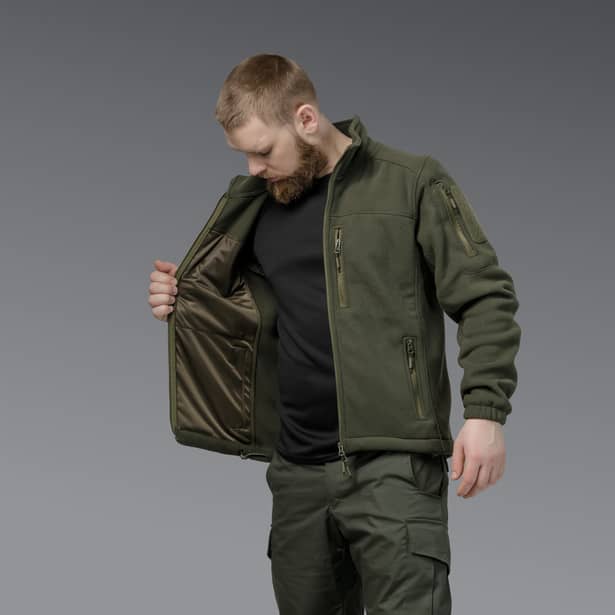 6 - Флісова тактична кофта на блискавці. Олива. Polyester. Розмір XL