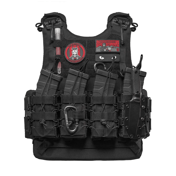 5 - Плитоноска VEPR, збільшена площа захисту. (аналог IOTV G4) Molle. Колір Чорний. Розмір S