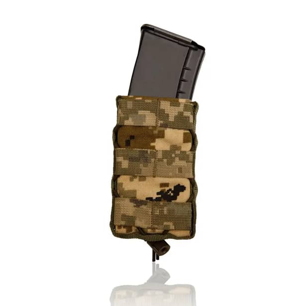 3 - Підсумок одинарний пластиковий під магазини AK\AR. Cordura 1000D. Molle. Піксель ММ14