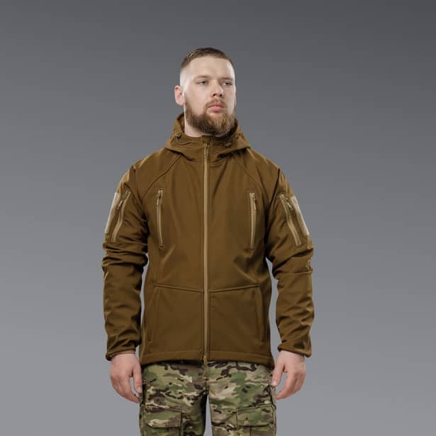 2 - Куртка тактическая SoftShell APEX Shield Storm. Осень-Весна Койот. Размер L