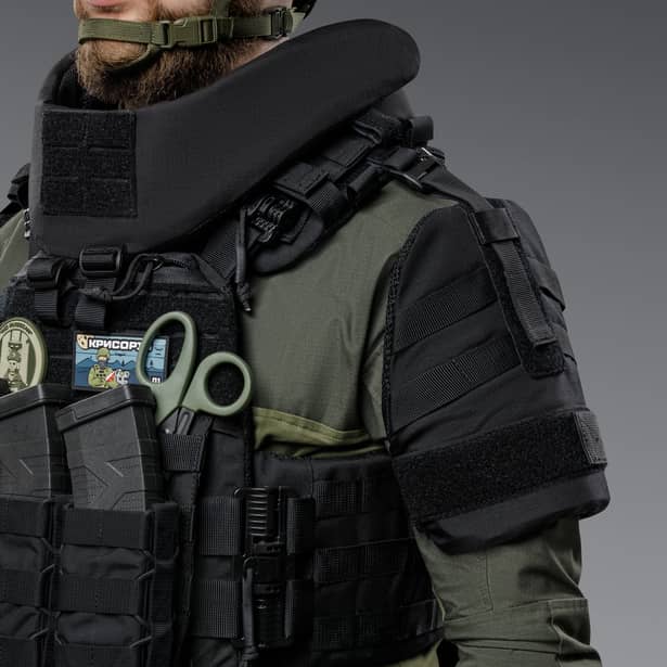 6 - Балістичний захист плечей 2-го класу захисту. CORDURA 1000D. Чорний
