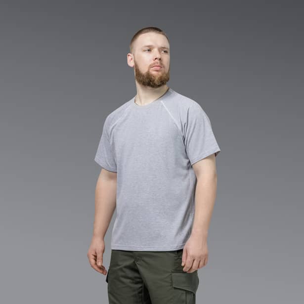 2 - Футболка Urban Cotton. Бавовна/еластан. Сіра. Розмір S