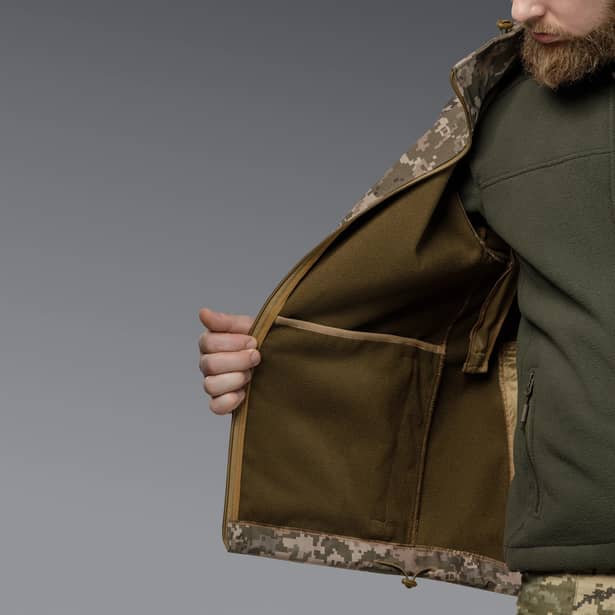 11 - Куртка тактична SoftShell APEX Flex. Осінь-Весна Піксель. Розмір XL