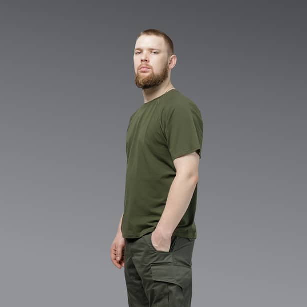 5 - Футболка Urban Cotton. Бавовна/еластан. Олива. Розмір S