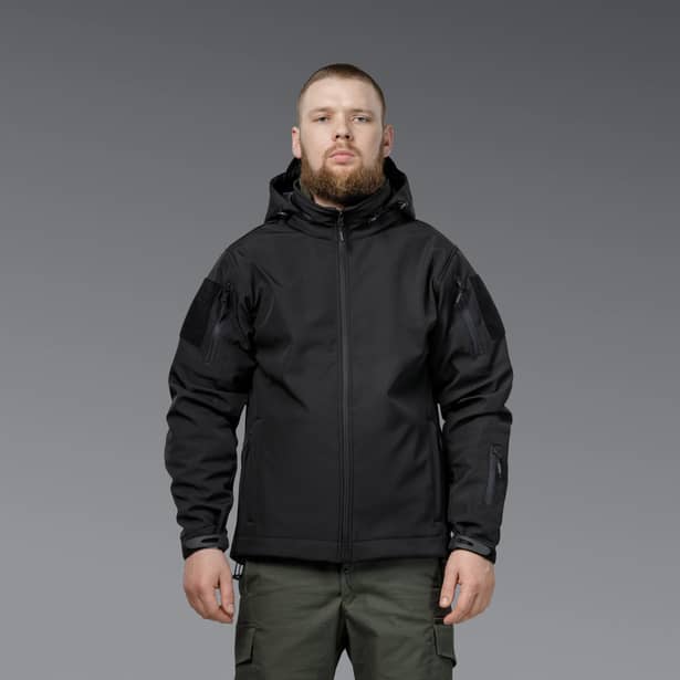 2 - Куртка тактична SoftShell APEX Flex. Осінь-Весна Чорний. Розмір XL
