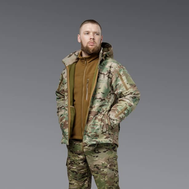 4 - Куртка тактична SoftShell APEX Flex. Осінь-Весна Мультикам. Розмір XL