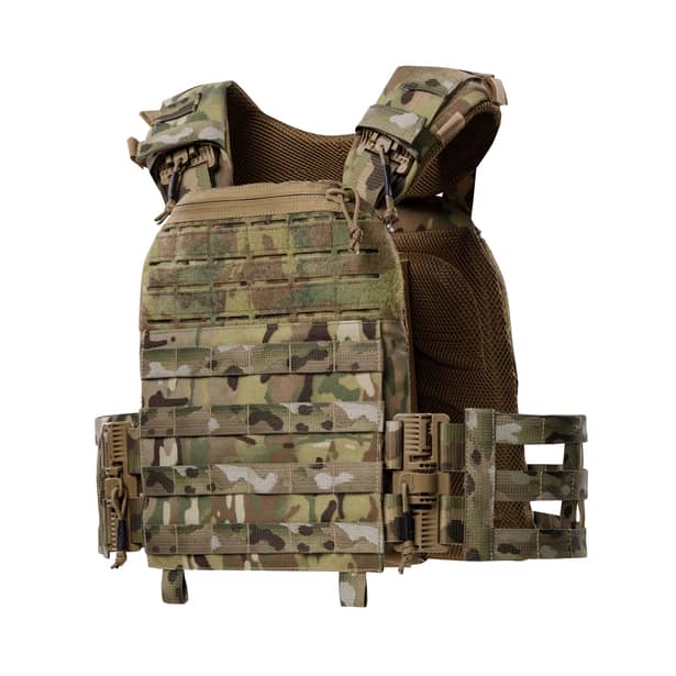 1 - Плитоноска TUR PRO Скелетон с системой быстрого сброса. Molle. Цвет Мультикам.