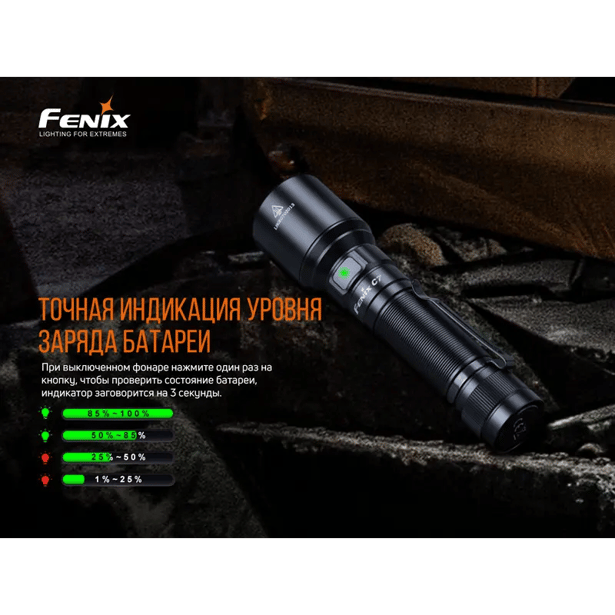 19 - Фонарь ручной Fenix C7. Черный