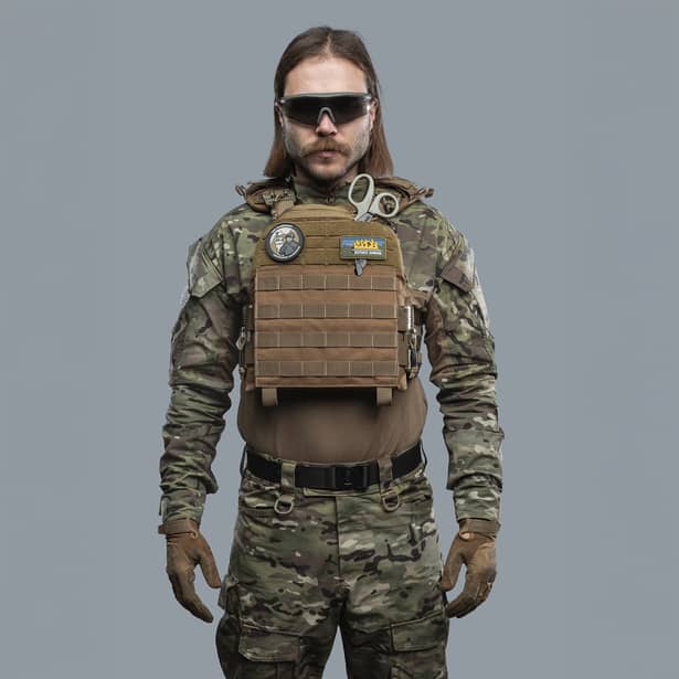 3 - Плитоноска TUR PRO Скелетон с системой быстрого сброса. Molle. Цвет Койот.