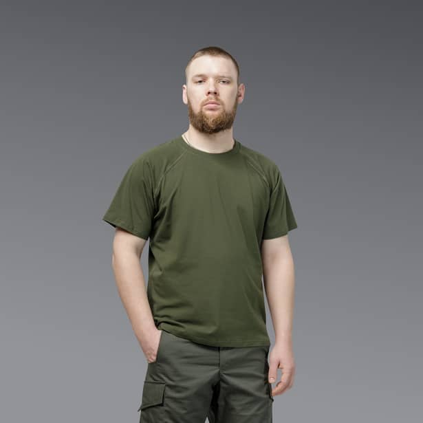 4 - Футболка Urban Cotton. Бавовна/еластан. Олива. Розмір S