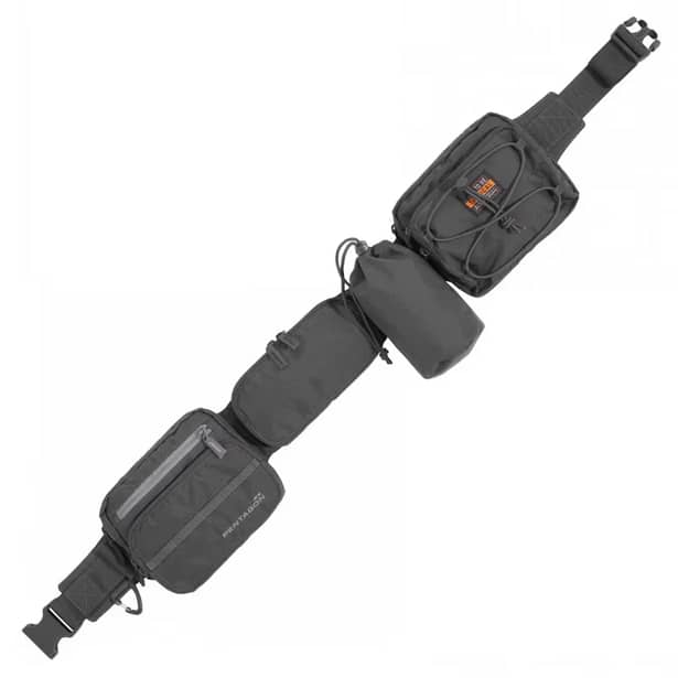 1 - Ремінь тактичний Pentagon Alissos з підсумками. Чорний