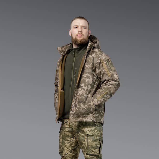 4 - Куртка тактична SoftShell APEX Flex. Осінь-Весна Піксель. Розмір XL