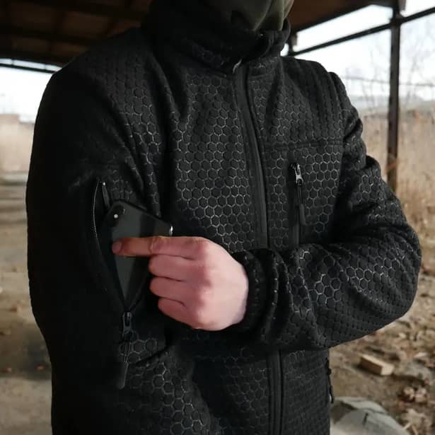 9 - Кофта тактична флісова Militex Windblock. Чорний