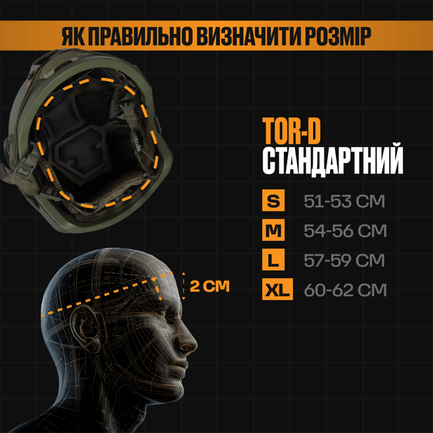 4 - Шолом кевларовий TOR-D стандартний. Койот. Розмір L