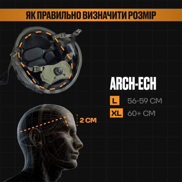 4 - Шлем кевларовый ARCH (ECH) MICH. Олива. Размер L