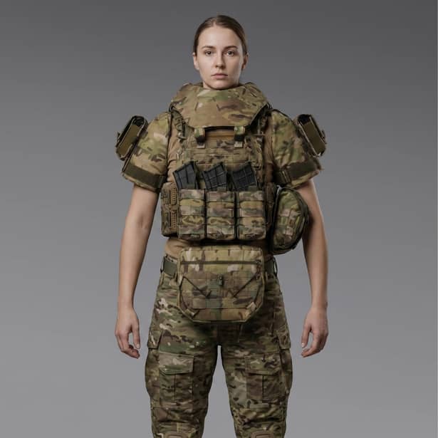 5 - Плитоноска женская Warmor gen.3 FL MAX (for Ladies). С максимальным набором подсумков, защитой шеи и плечей 1 класс ДСТУ. Мультикам.
