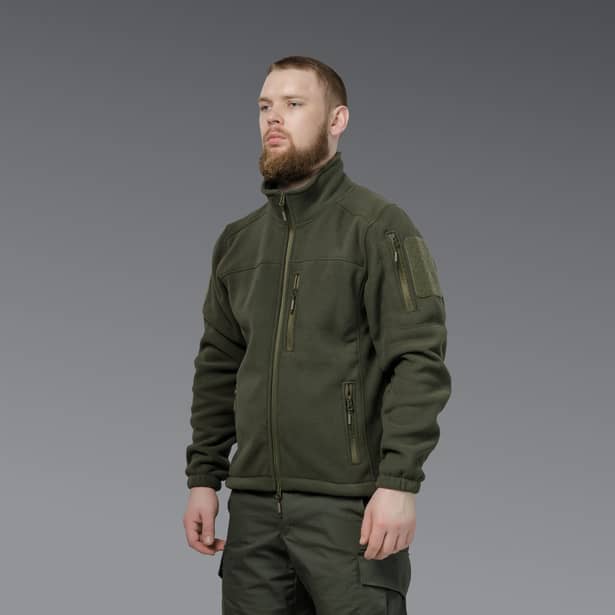 2 - Флісова тактична кофта на блискавці. Олива. Polyester. Розмір XL