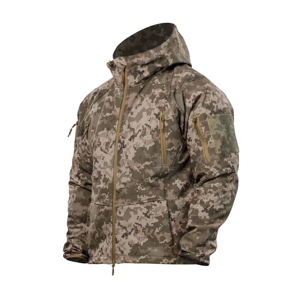 1 - Куртка тактична SoftShell APEX Shield Storm. Осінь-Весна Піксель. Розмір S