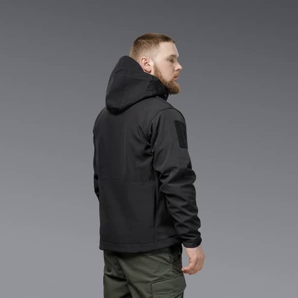 7 - Куртка тактична SoftShell APEX Flex. Осінь-Весна Чорний. Розмір XL