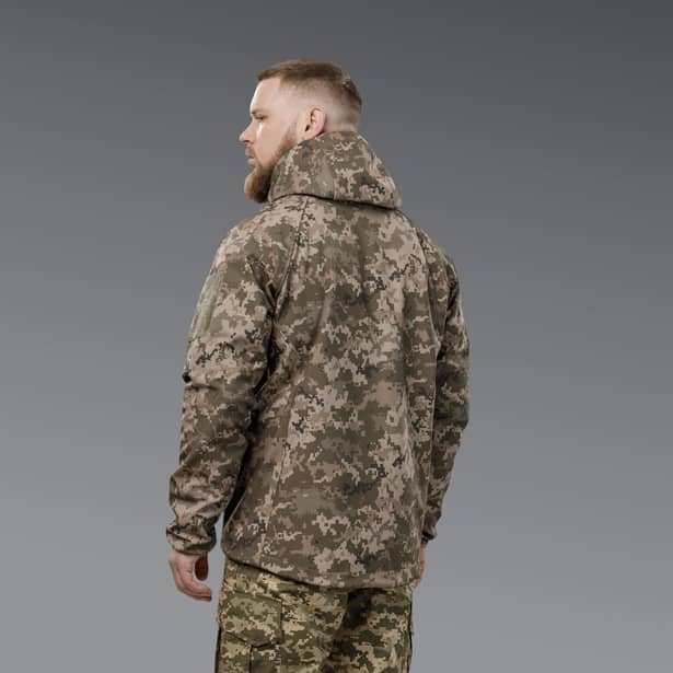 3 - Куртка тактична SoftShell APEX Shield Storm. Осінь-Весна Піксель. Розмір S