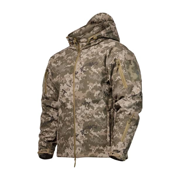 1 - Куртка тактична SoftShell APEX Flex. Осінь-Весна Піксель. Розмір XL