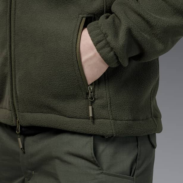 12 - Флісова тактична кофта на блискавці. Олива. Polyester. Розмір XL
