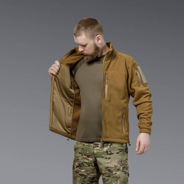 6 - Флісова тактична кофта на блискавці. Койот. Polyester. Розмір XL