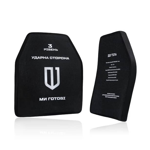 6 - Анатомічні поліетиленові бронеплити 3 класу захисту SAP. Вага 1.38 кг. Рівень NIJ-III. Розмір 25×30 см.