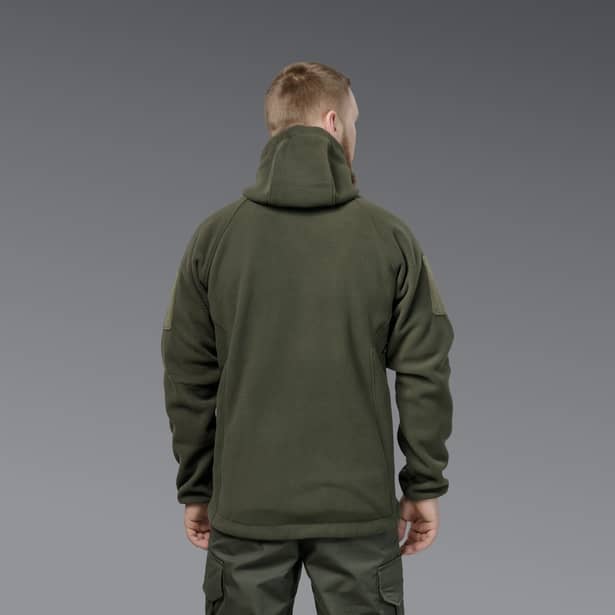 3 - Флісова тактична кофта з капюшоном. Олива. Polyester. Розмір S
