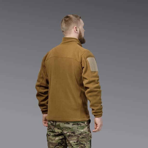 3 - Флісова тактична кофта на блискавці. Койот. Polyester. Розмір XL