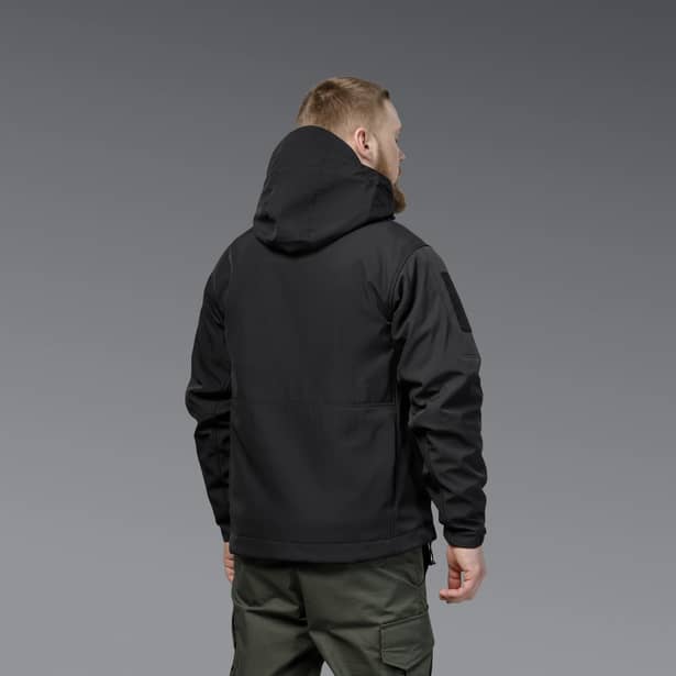 3 - Куртка тактична SoftShell APEX Flex. Осінь-Весна Чорний. Розмір XL
