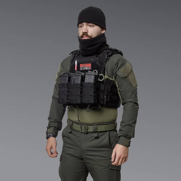 8 - Комплект Winter Tactical Kit: Бафф + Шапка Чорний. Розмір S-M