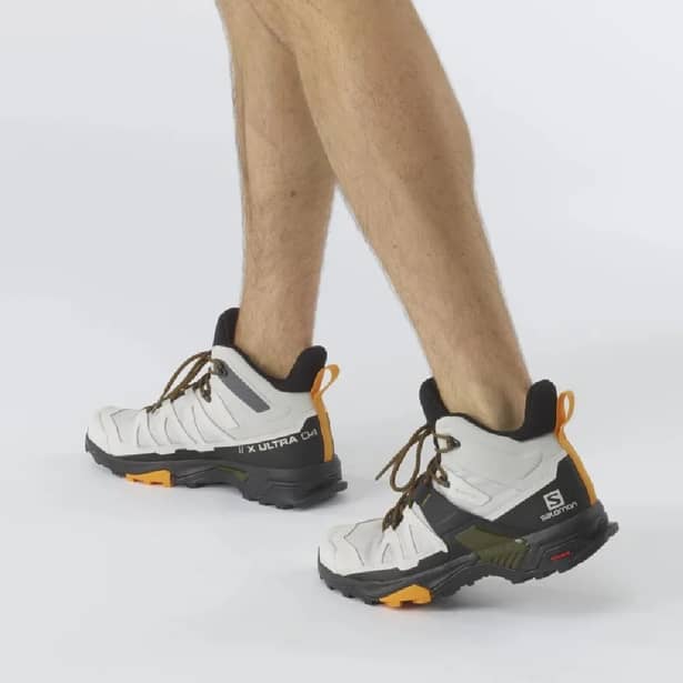 10 - Треккинговая обувь Salomon X Ultra 4 MID Gore-Tex (водонепроницаемые). Lunar rock / Magnet. Размер 40